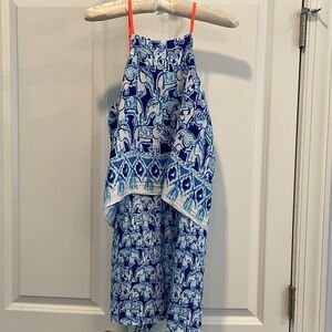 Lilly Pulitzer Blue and White Elephant Print Jumper
